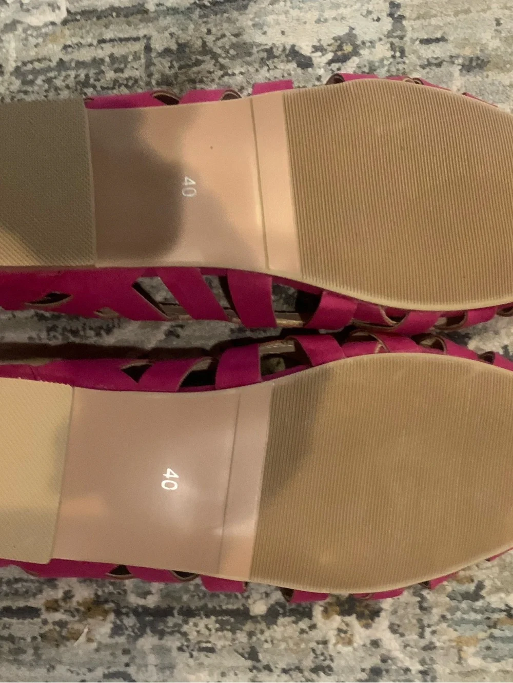 Women’s Fuchsia Woven Peep-Toe Flats